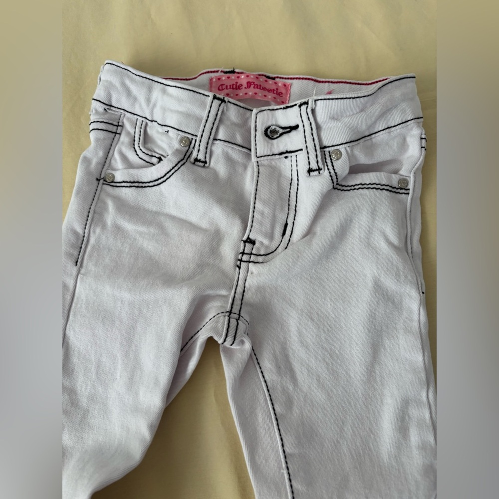 Cutie Patootie/Pink Latte bundle of Trendy Kids' Denim Jeans Navy and White Sz 4 - Picture 10 of 10